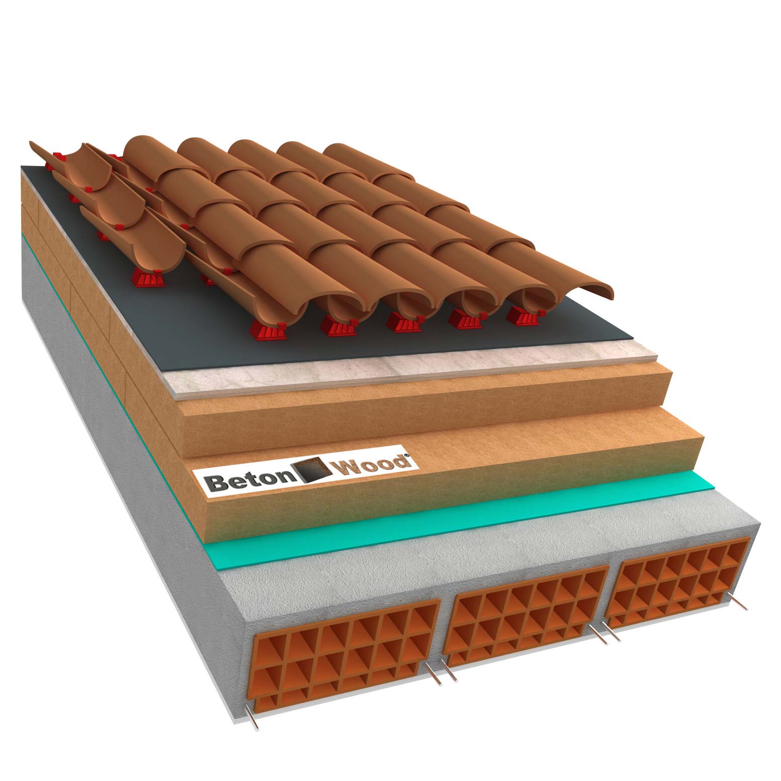 Tetto ventilato in fibrolegno Therm su calcestruzzo