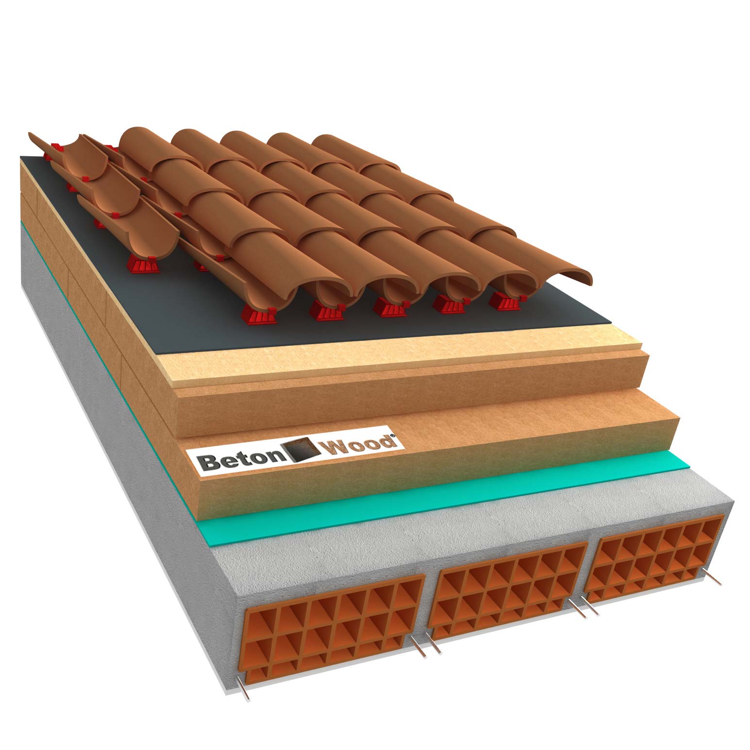 Tetto ventilato in fibrolegno Isorel e Therm su calcestruzzo