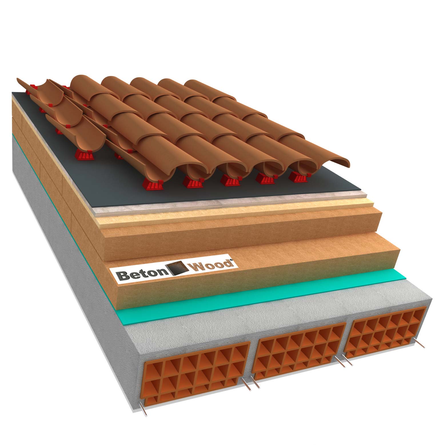 Tetto ventilato in fibrolegno Isorel e Therm e cementolegno su calcestruzzo